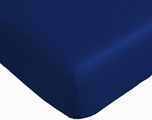 Re Sole - Queen-size bed sheet with angles Percalle Unito, color: blue