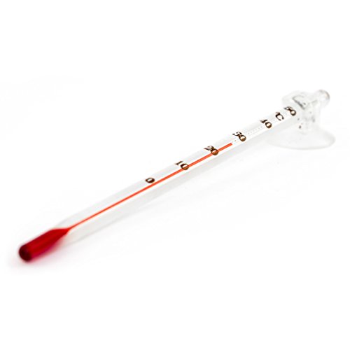 3 Stück Set Universal Glas Thermometer aus Deutscher Herstellung . Glasthermometer mit roter Weingeistfüllung Temperatur Anzeige 0 bis 40 °C - 2