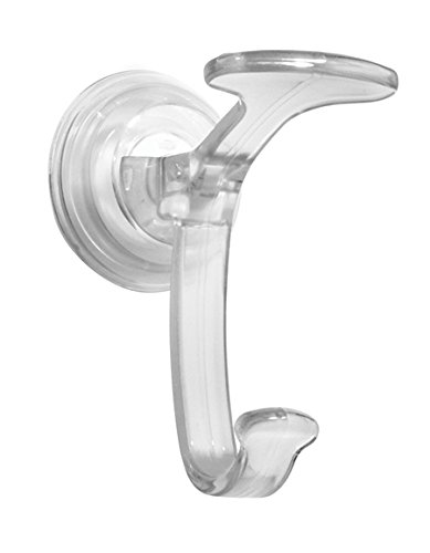 InterDesign Power Lock Aufbewahrungshaken mit Saugnapf für Bad, WC, Badewanne, Dusche - Durchsichtig