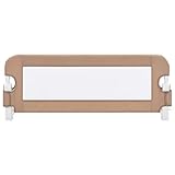 vidaXL Barrière de Lit Enfant Rail de Lit de Sécurité Pliable Barrière de Protection Bébé Chambre à Coucher Taupe 120x42 cm Polyester