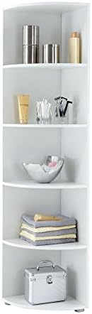 ECKI White 5-Tiered Shelf Bookcase Display Storage Unit