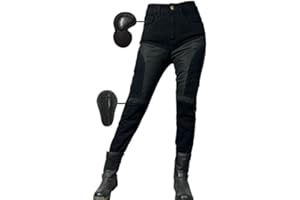 SHUOJIA Motorradhose weiblich Jeans Textil Motorrad Hose Mit Protektoren Sommer, Sportliche Motorrad Hose Mit Oberschenkeltaschen Armee,mit 4 Paar Protect-Pads (Upgrade-Armor,S)