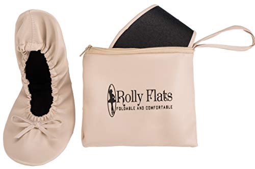 Rolly Flats - Bailarinas Plegables con Bolsa de Transporte para Mujer [RU 5-6 (Mediano), Nude]