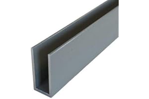 HOMEWELL Profilo U alluminio, lg 1000mm (30 x 13,5 x 30 x 1,5 mm, anodizzato argento)