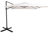 SORARA Roma | Parasol Deporte pour ombrage | Beige | Carré | Mécanisme à manivelle et Dispositif de Rotation 360 | INCL. Couverture et Base croisée