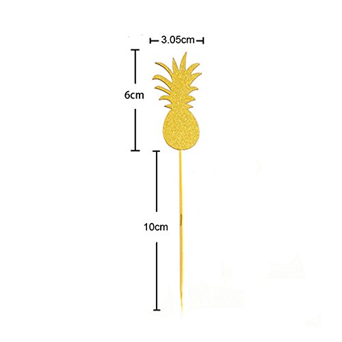 BESTOMZ 12 Stück Hawaii Cake Toppers Flamingo Ananas Deko Picker für Luau-Beach-Party - 6