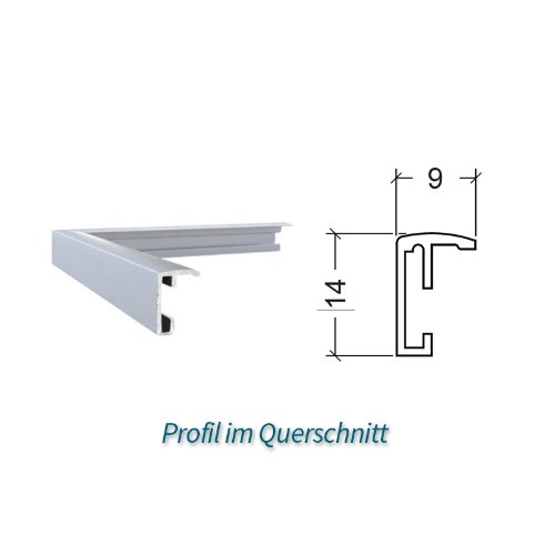 Aluminium Alu Bilderrahmen 60 x 80 cm Schwarz - 2
