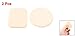 Round Rectangle Shaped Sponge Cosmetic Powder Puff Pad Finishing Polish Pat Beige 2 Pcs