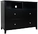 Brooklyn Black Media Chest with 4 deep drawers, Large chest of drawers with metal runners and dovetail joints. ASSEMBLED
