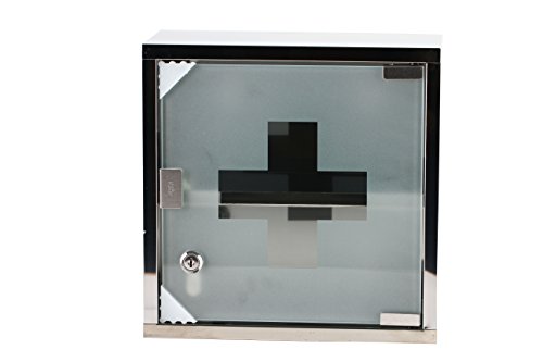 Medizinschrank Arzneischrank Medikamentenschrank Hausapotheke aus Edelstahl, 30 x 30 x15cm „Tip –on“ Automatik, Montagematerial und 2 Schlüssel inclusive - 2