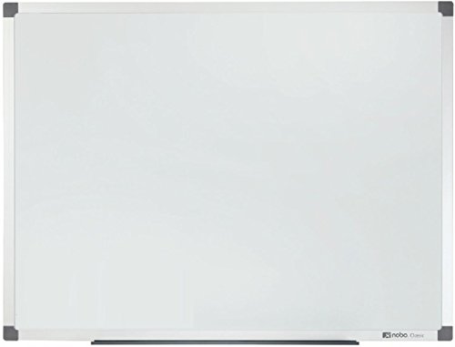 Nobo Classic Drywipe Magnetic Board with Fixings and Aluminium Trim - 1800 x 1200 mm