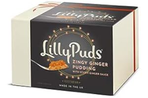 LillyPuds Zingy Ginger Pudding with Sticky Ginger Sauce, stem Ginger Blended with Butter and Spices Topped with a Sticky Ginger Sauce (290g Pack - Serves 3)