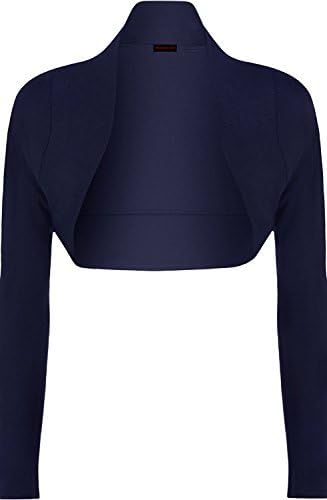 Shopping Zone Womens Long Sleeve Cropped Bolero Shrug Cardigan Crop Top Plain Plus Sizes