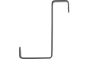 WENKO Crochet de porte noir set de 4 - Tringle de porte 4 crochets, Acier, 7.6 x 1.2 x 6 cm, Noir