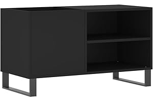 vidaXL Armadio a dischi, supporto giradiscos, credenza da soggiorno moderna, nero legno di ingegneria