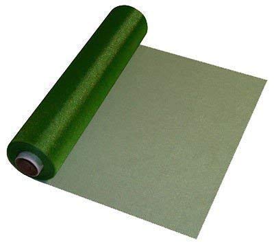 Trimming Shop 29cm X 26m Transparente Rollo de Organza Verde Esmeralda Decoración de Navidad, Mesa Runners o Silla Cintos Tela