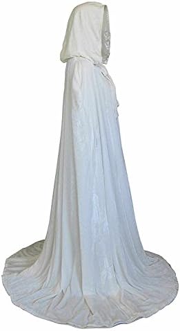 Pnehewery Stylish Floor Length Winter Bridal Wedding Cloak White Cape (White, 5XL)