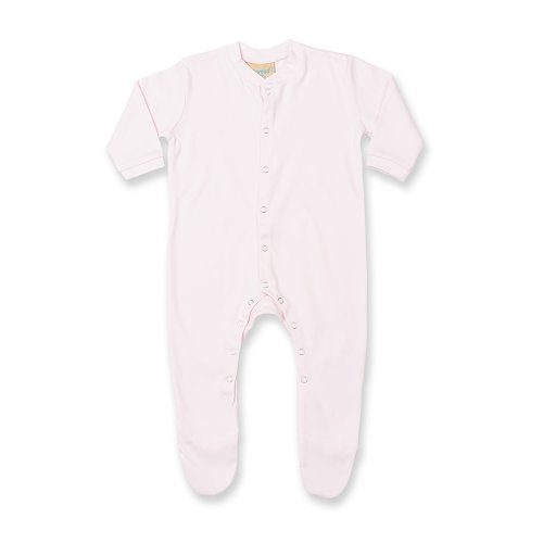 Larkwood Baby Unisex Plain Long Sleeved Sleepsuit (12-18) (Pale Pink)