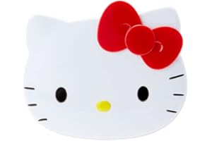 Sanrio Hello Kitty - Espejo de maquillaje portátil de mesa, rojo y blanco, 7,9 x 9,3 cm