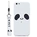 Produktbild Everainy Kompatibel für iPhone 6/iPhone 6S Silikon Hülle Matt Neu Ultradünn Hüllen mit Schlüsselband Handyhülle Gummi für iPhone 6/iPhone 6S Stoßfest TPU Gel Stoßstange Cover (Panda)