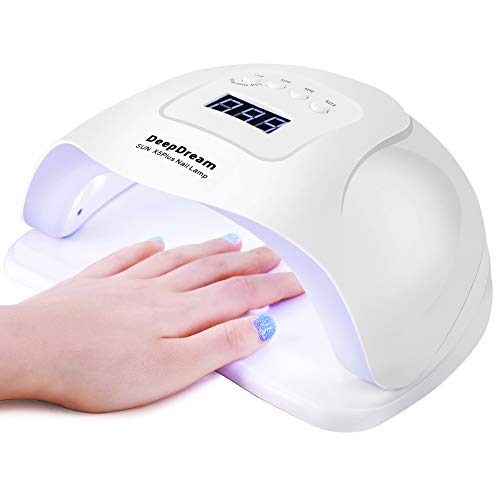 DeepDream UV LED Nail Lamp, 80W Fast Nail Dryer for Gel Polish, Professional Gel Lamp Machine Automatic Sensor with 4 Timer Settings 10/30/60/99S