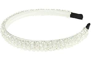 Bottega della Principessa-Cerchietto Gioiello con Perle cucite a mano-Elegante e da Cerimonia (Bianco)