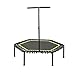 Produktbild Trampolin mit verstellbarem Handlauf Lenker, Indoor Trampoline für Erwachsene Urban Cardio Workout Home Trainer (Farbe : Green)