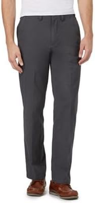 Maine New England Men's Dark Grey Regular Fit Chino Trousers 42 Short