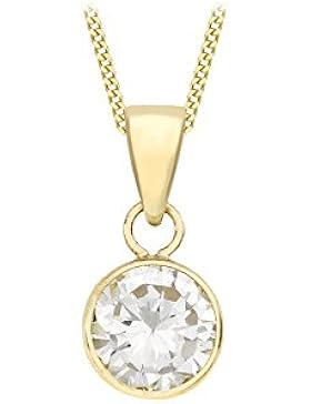 Carissima Gold Damen Rolokette Mit Anhänger 9k (375) Gold Zirkonia