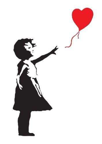 BANKSY GIRL WITH HEART BALLOON VINYL WALL ART DECAL STICKER 120CM (H) X 60CM (W) by WALL STICKER WORLD