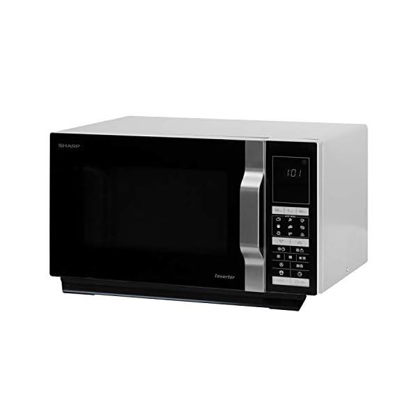 Sharp R890S 4-in-1 Flatbed Mikrowelle mit Heißluft, Grill und Konvektion / 28 L / 900 W / 1100 W Quarzgrill / 2100 Konvection / 14 Automatikprogramme / Gewicht- und zeitgesteuertes Auftauen / schwarz