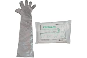 POLYGLOV Veterinary Long Hand Plastic Gloves,Code 702 (Regular, Pack of 100 pcs (50 Pairs))