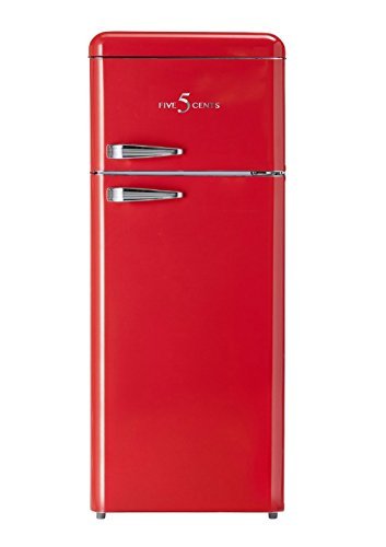 FIVE5Cents G215W / Khlgefrierkombination / FERRARI ROT glnzend / Retro / Rot / Khlschrank / KHL-GEFRIERKOMBINATION / Rippenlos / [Energieklasse A+]