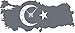 Produktbild Wandtattoo Wanduhr Landkarte Türkei mit Flagge (Uhr Silber/Aufkleber Grau)