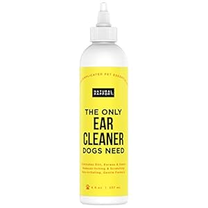 Natural Rapport – Limpiador de oídos para perros, solución para limpiar cera, suciedad y contaminantes (toallitas y gotas) (8 oz)