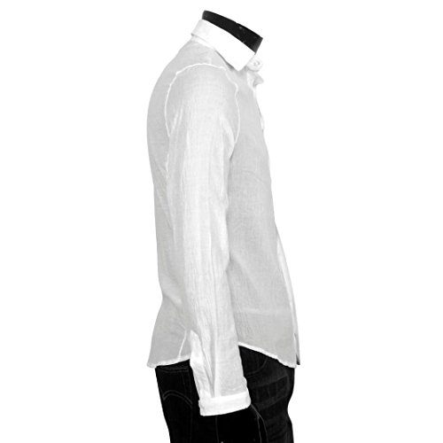 Herren Shirt Xinan Männer Casual Langarm Leinen Shirt - 4
