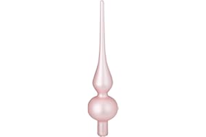 Inge-glas Christbaumspitze 26cm | Weihnachtsbaumspitze aus Glas | Hochwertige Spitze für den Weihnachtsbaum Weihnachten (Rosa Matt | Pearly Rose & Noble Rose)