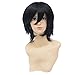 Price comparison product image Baisheng Short Straight Black Unisex Cosplay Wigs Anime Character Costume Wigs Synthetic Fibre Full Hair Heat Resistant Wigs For Women (30cm-black)