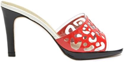 AZUREE Cannes Women's Naouli Cut-Out Design Slip On Mules H 1 (5 UK, Red)