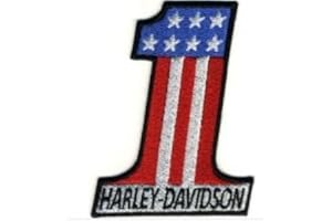 BASEOW Patch écusson brodé thermocollant Harley Davidson Number One. 10 X 7,5 cm environ.