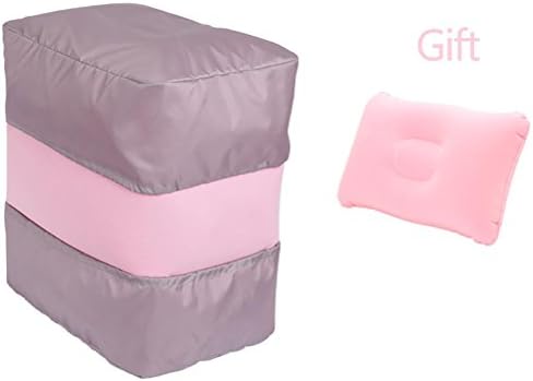 Klumart Inflatable Travel Foot Leg Rest Pillow for Air, Children Airplane Travel Leg Rest Pillow，Iovely , Pink