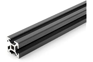 DOLD MECHATRONIK Perfil de aluminio negro 20 x 20 L tipo B ranura 6 (ligero), perfil de aluminio 20 x 20, perfil de aluminio 20 x 20, perfil de sistema de montaje, longitud estándar 300 mm