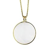 NỸ Vergrößern Portable 10 Times Old Man Reading Magnifying Glass Mini Hanging Chain 5 Times High-Definition Halskette Magnifying Glass Reading (Color: Gold)