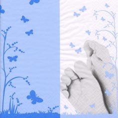 20 Servietten, Neues Motiv hellblau, Taufe, Geburt, 33x33cm
