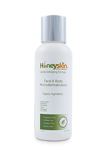 Honeyskin Organics Organic Microdermabrasion Facial Scrub Exfoliator (4 Oz) Sensitive Skin, Rosacea, Psoriasis, Eczema, Acne, Botanicals, No Harsh Chemicals, No Salts Or Cutting Nutshells