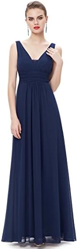 Ever Pretty Womens Double V-Neck Long Evening Party Dress 10 UK Navy Blue EP08110NB06