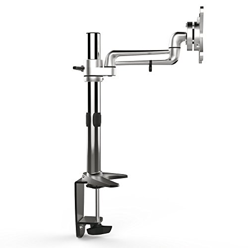 PureMounts PM-STYLE-DM-23B Schreibtisch Halterung für Monitore bis 71cm (28 Zoll), schwenkbar, neigbar, drehbar, VESA 100, Armlänge: 1x ca.16cm - 4