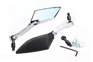 GOZAR Specchietti Retrovisori Laterali anteriori Moto Compatibile con Yamaha/Honda/Suzuki/Kawasaki - Carbonio