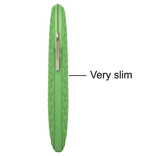 MOSISO Universal wasserresistente and stoßfest Lycra Laptop Schutzhülle mit Rautenmuster / Diamant-Muster Schaumpolsterung für 12,9 Zoll iPad Pro, 13-13,3 Zoll MacBook Pro, MacBook Air, Laptops, Tablets, Notebooks Chromebook, Greenery - 5