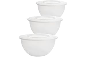 2friends Tina Lot de 3 saladiers avec couvercle de 5 l, en plastique, sans BPA, transparents, fabriqués dans l'UE
